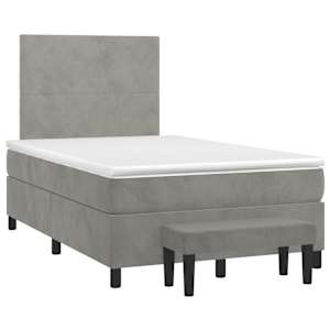 Box spring postel s matrací světle šedá 120 x 200 cm samet - obrázek 3