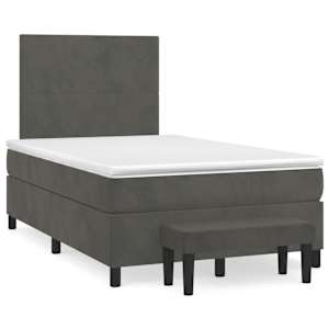 Box spring postel s matrací tmavě šedá 120 x 200 cm samet - obrázek 2