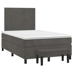 Box spring postel s matrací tmavě šedá 120 x 200 cm samet - obrázek 3