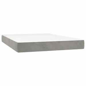 Box spring postel s matrací světle šedá 140x190 cm samet - obrázek 6