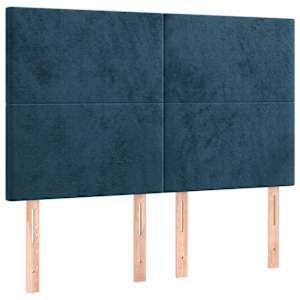 Box spring postel s matrací tmavě modrá 140x190 cm samet - obrázek 5