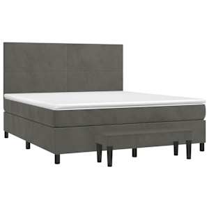 Box spring postel s matrací tmavě šedá 160x200 cm samet - obrázek 3