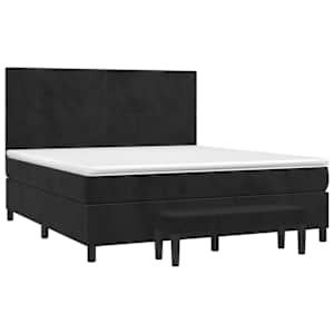 Box spring postel s matrací černá 160x200 cm samet - obrázek 3