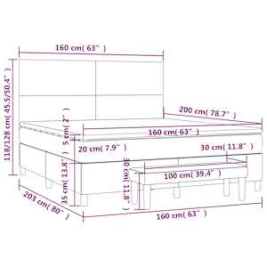 Box spring postel s matrací černá 160x200 cm samet - obrázek 8