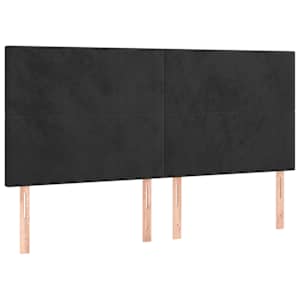 Box spring postelja z vzmetnico črna 160x200 cm žamet - slika 5