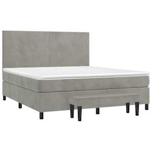 Box spring postel s matrací světle šedá 180x200 cm samet - obrázek 3