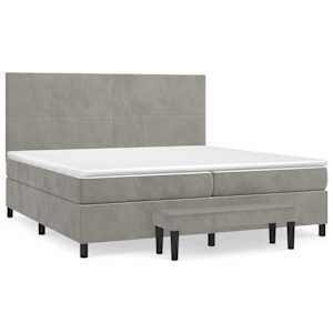 Box spring postel s matrací světle šedá 200x200 cm samet - obrázek 2