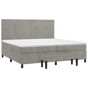 Box spring postel s matrací světle šedá 200x200 cm samet - obrázek 3