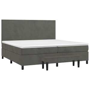 Box spring postel s matrací tmavě šedá 200x200 cm samet - obrázek 3