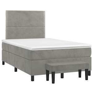 Box spring postel s matrací světle šedá 120 x 200 cm samet - obrázek 3