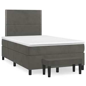 Box spring postel s matrací tmavě šedá 120 x 200 cm samet - obrázek 2