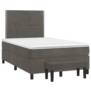 Box spring postel s matrací tmavě šedá 120 x 200 cm samet - obrázek 3