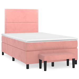 Box spring postel s matrací růžová 120 x 200 cm samet - obrázek 2