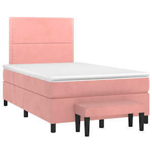 Box spring postel s matrací růžová 120 x 200 cm samet - obrázek 3