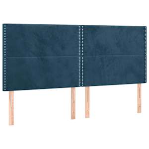Box spring postel s matrací tmavě modrá 160x200 cm samet - obrázek 5