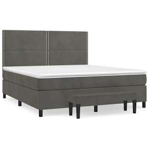 Box spring postel s matrací tmavě šedá 180x200 cm samet - obrázek 2