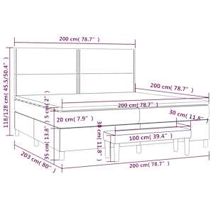 Box spring postel s matrací tmavě zelená 200x200 cm samet - obrázek 9