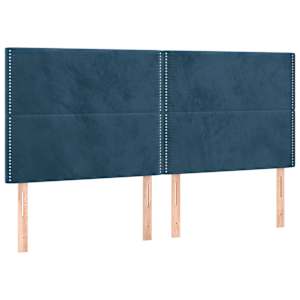 Box spring postel s matrací tmavě modrá 200x200 cm samet - obrázek 5