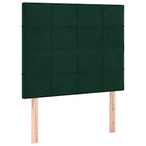 Box spring postel s matrací tmavě zelená 90x190 cm samet - obrázek 5