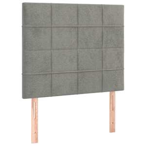 Box spring postel s matrací světle šedá 90x200 cm samet - obrázek 5