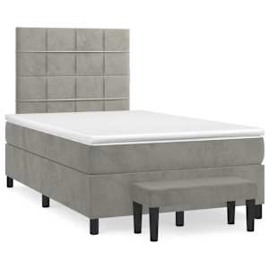 Box spring postel s matrací světle šedá 120 x 200 cm samet - obrázek 2