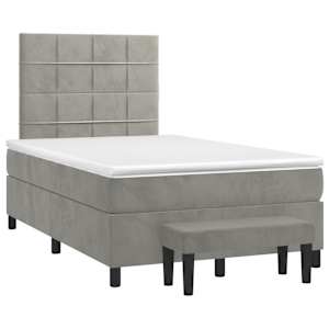 Box spring postel s matrací světle šedá 120 x 200 cm samet - obrázek 3