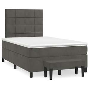 Box spring postel s matrací tmavě šedá 120 x 200 cm samet - obrázek 2
