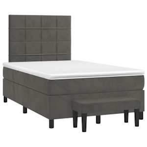 Box spring postel s matrací tmavě šedá 120 x 200 cm samet - obrázek 3