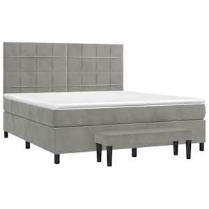 Box spring postel s matrací světle šedá 180x200 cm samet - obrázek 3