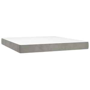 Box spring postel s matrací světle šedá 180x200 cm samet - obrázek 6