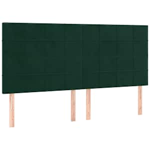 Box spring postel s matrací tmavě zelená 200x200 cm samet - obrázek 5