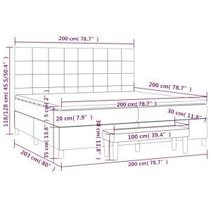 Box spring postel s matrací tmavě zelená 200x200 cm samet - obrázek 9