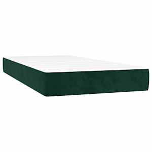 Box spring postel s matrací tmavě zelená 90x190 cm samet - obrázek 6