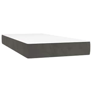Box spring postelja z vzmetnico temno siva 100x200 cm žamet - slika 6