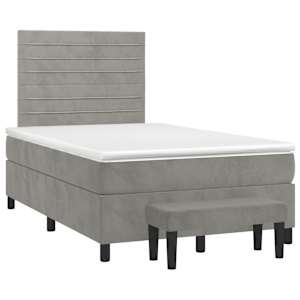 Box spring postel s matrací světle šedá 120 x 200 cm samet - obrázek 3