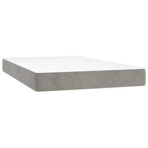 Box spring postel s matrací světle šedá 120 x 200 cm samet - obrázek 6