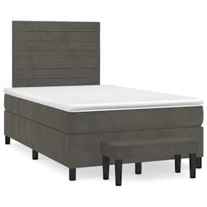 Box spring postel s matrací tmavě šedá 120 x 200 cm samet - obrázek 2