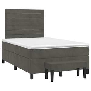 Box spring postel s matrací tmavě šedá 120 x 200 cm samet - obrázek 3