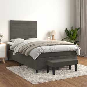 Box spring postel s matrací tmavě šedá 120 x 200 cm samet - obrázek 1