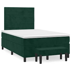 Box spring postel s matrací tmavě zelená 120 x 200 cm samet - obrázek 2