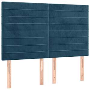 Box spring postel s matrací tmavě modrá 140x190 cm samet - obrázek 5