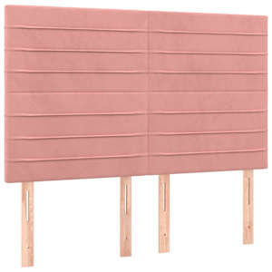 Box spring postel s matrací růžová 140x190 cm samet - obrázek 5
