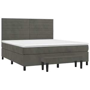 Box spring postel s matrací tmavě šedá 180x200 cm samet - obrázek 3