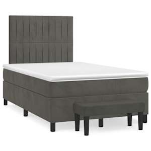 Box spring postel s matrací tmavě šedá 120 x 200 cm samet - obrázek 2