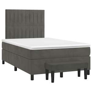 Box spring postel s matrací tmavě šedá 120 x 200 cm samet - obrázek 3