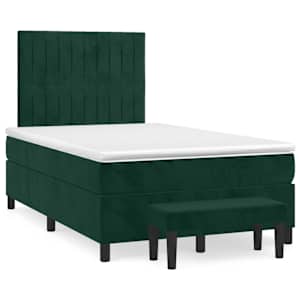 Box spring postel s matrací tmavě zelená 120 x 200 cm samet - obrázek 2