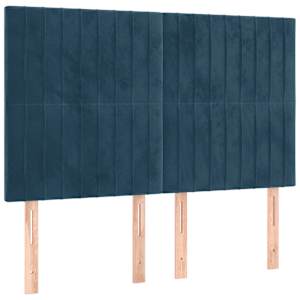 Box spring postel s matrací tmavě modrá 140x190 cm samet - obrázek 5