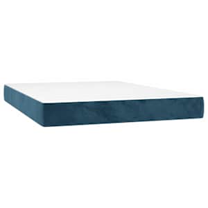 Box spring postel s matrací tmavě modrá 140x190 cm samet - obrázek 6