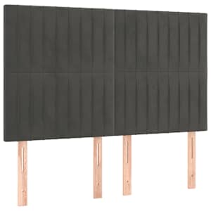 Box spring postelja z vzmetnico temno siva 140x200 cm žamet - slika 5