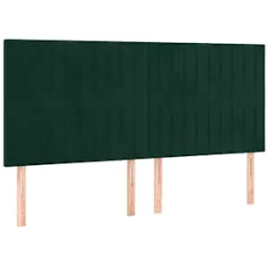Box spring postel s matrací tmavě zelená 160x200 cm samet - obrázek 5